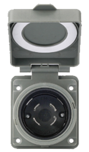 30 AMP RV/Marine Power Inlet Plug | Twist-lock Flush-Mount Box | 2-Pole, 3-Wire | 125/250 Volt | NEMA L14-30P