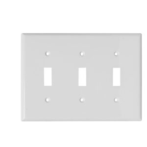 3-Gang Toggle Switch Thermoplastic Wall Plate