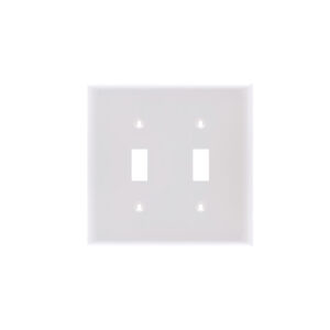 2-Gang Mid-Size Toggle Switch Thermoplastic Wall Plate