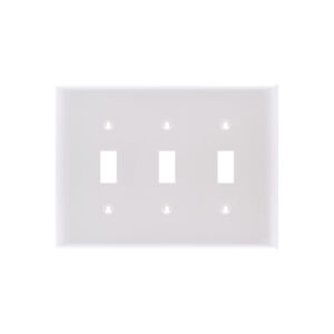 3-Gang Mid-Size Toggle Switch Thermoplastic Wall Plate
