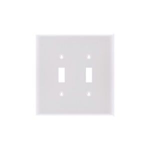 2-Gang Jumbo Size Toggle Switch Thermoplastic Wall Plate