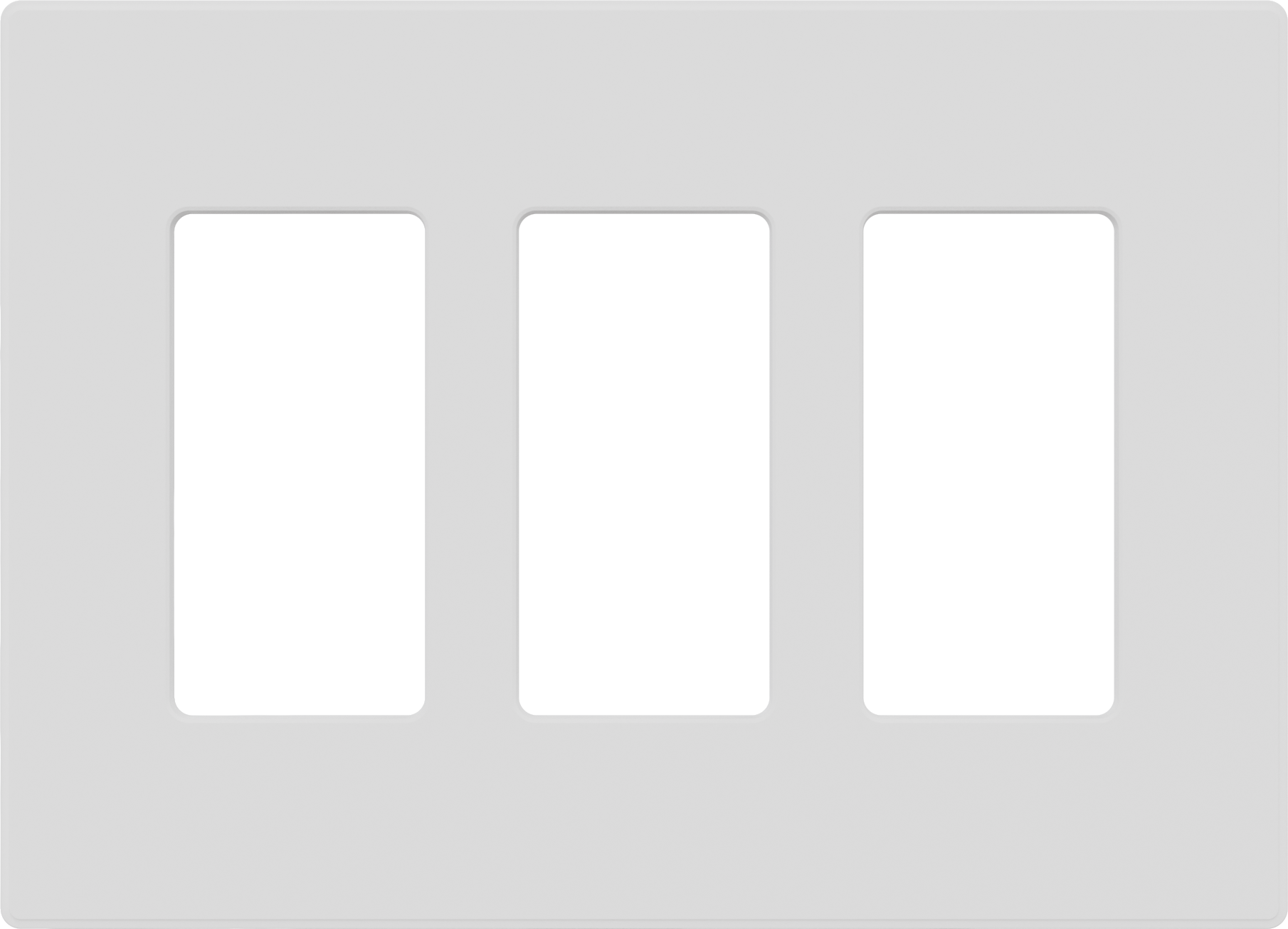 3-Gang Mid-Size Decorative Thermoplastic Screwless Wall Plate