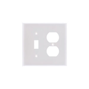 2-Gang Mid-Size 1 Toggle Switch & 1 Duplex Receptacle Combination Thermoplastic Wall Plate