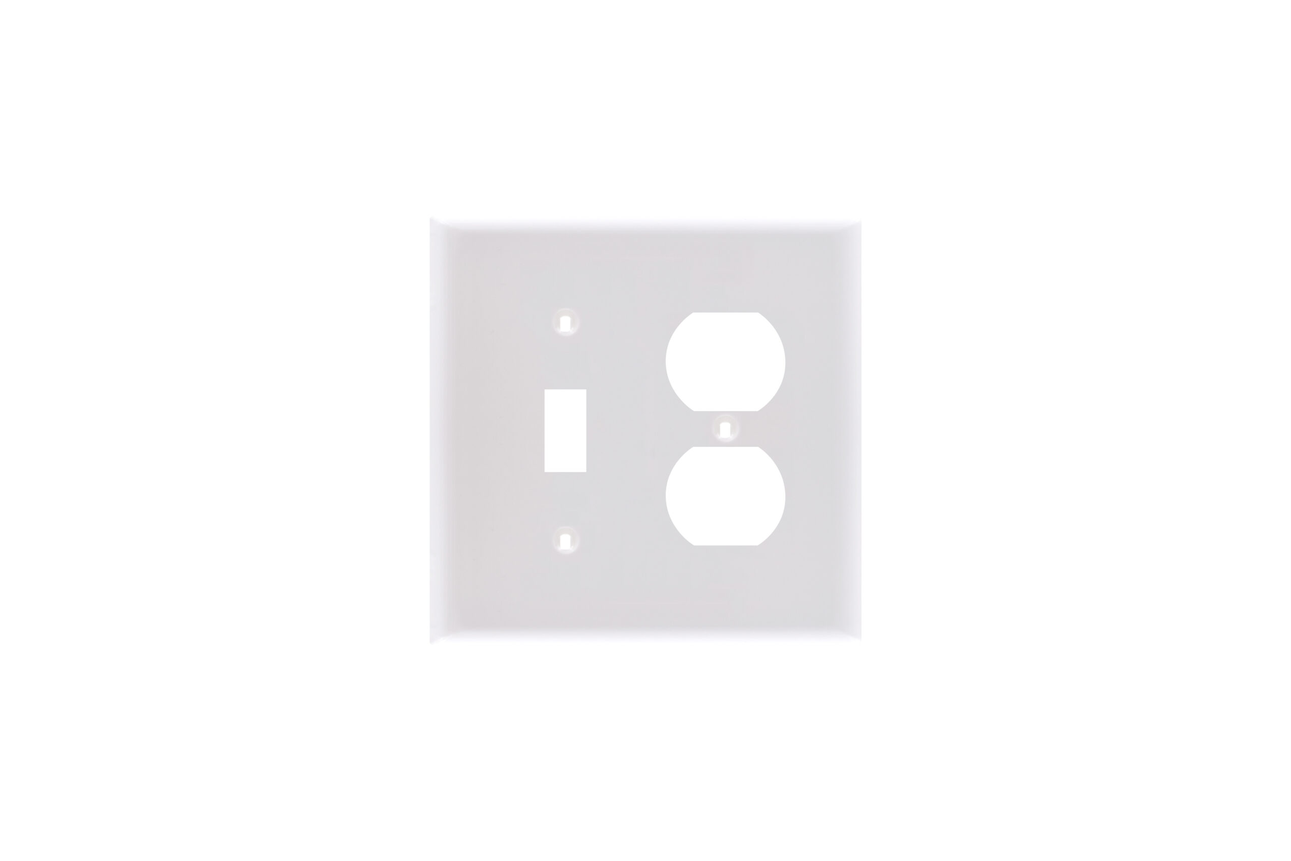 2-Gang Mid-Size 1 Toggle Switch & 1 Duplex Receptacle Combination Thermoplastic Wall Plate