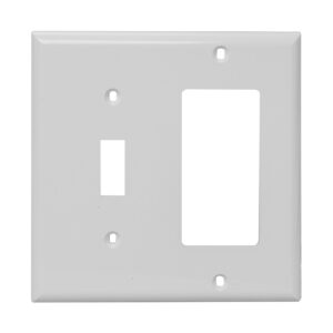 2-Gang 1 Toggle Switch & 1 Decorative Combination Thermoplastic Wall Plate