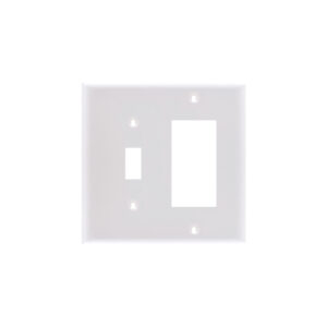 2-Gang Mid-Size 1 Toggle Switch & 1 Decorative Combination Thermoplastic Wall Plate