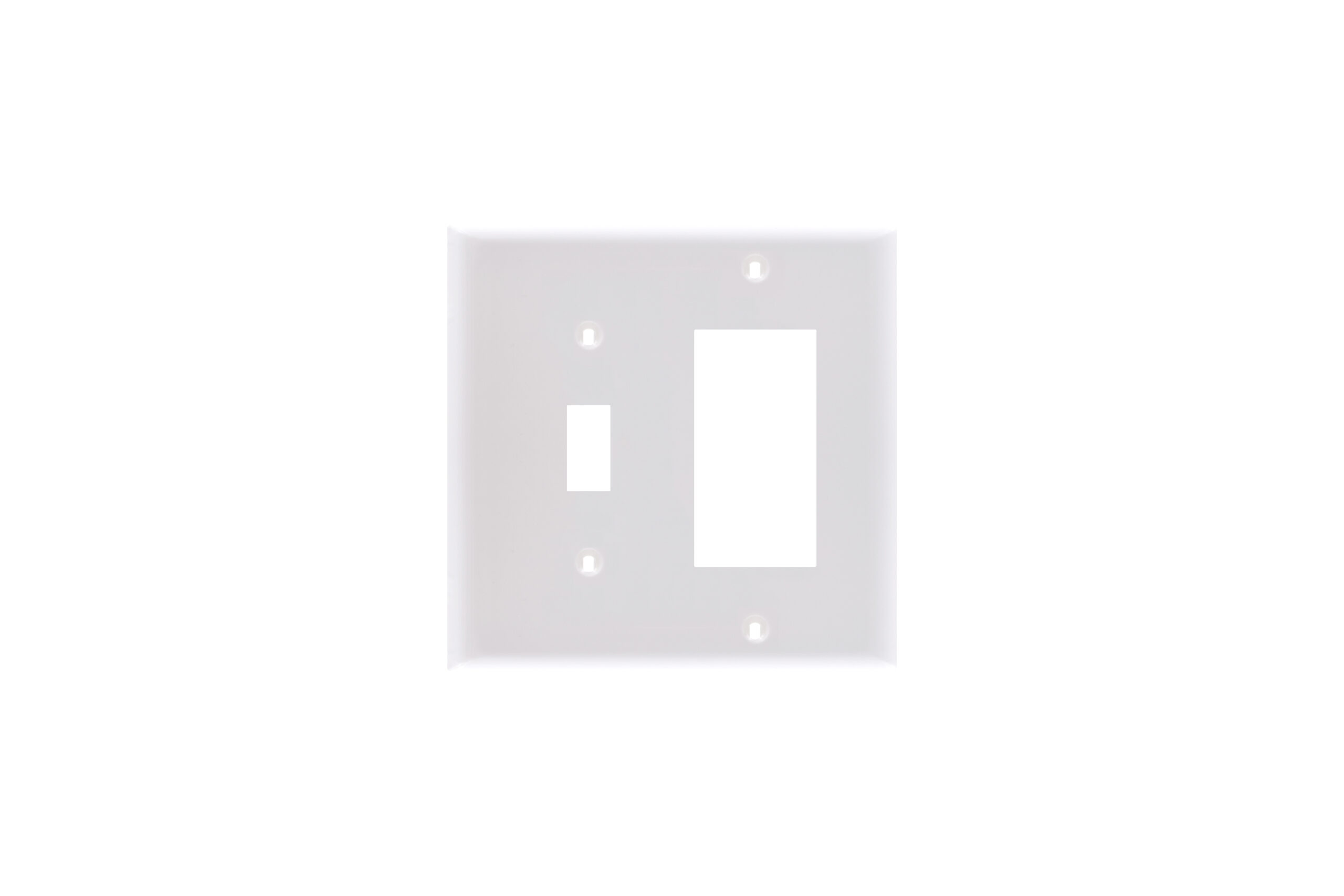 2-Gang Mid-Size 1 Toggle Switch & 1 Decorative Combination Thermoplastic Wall Plate