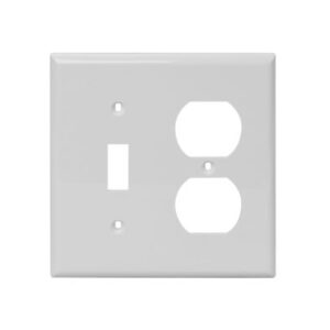 2-Gang Toggle Switch & Duplex Receptacle Combination Thermoset Wall Plate