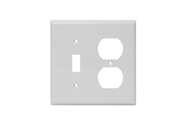 2-Gang Toggle Switch & Duplex Receptacle Combination Thermoset Wall Plate