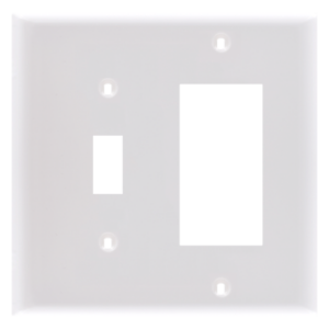 2-Gang Toggle Switch & Decorative Receptacle Combination Thermoset Wall Plate