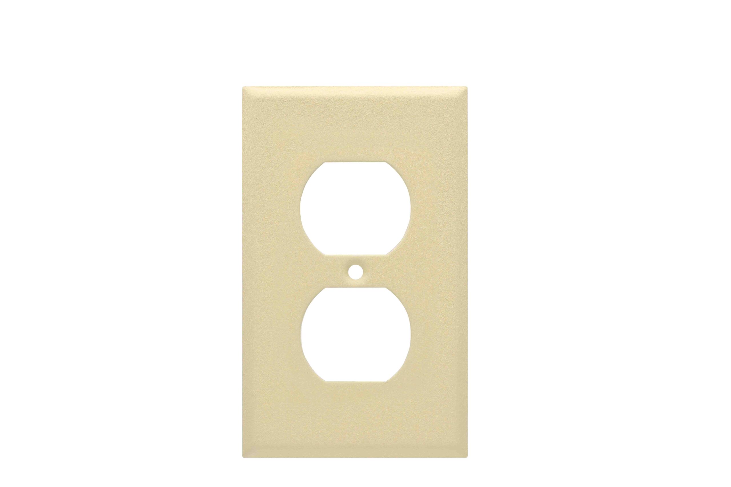 1-Gang Duplex Receptacle Wrinkle Metal Wall Plate