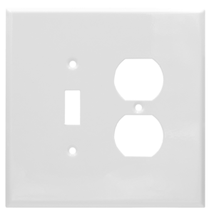 2-Gang Jumbo Single Switch & Duplex Receptacle Smooth Metal Wall Plate