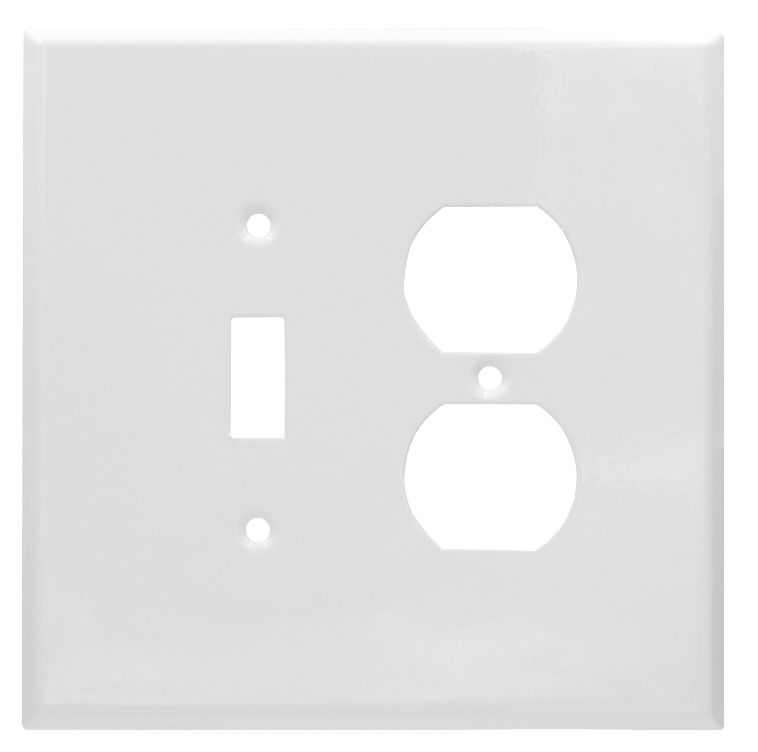 2-Gang Jumbo Single Switch & Duplex Receptacle Smooth Metal Wall Plate