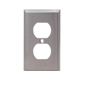 1-Gang Duplex Receptacle Stainless Steel Wall Plate