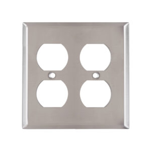 2-Gang Duplex Receptacle Stainless Steel Wall Plate
