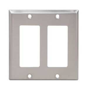 2-Gang Decorative Stainless Steel Wall Plate