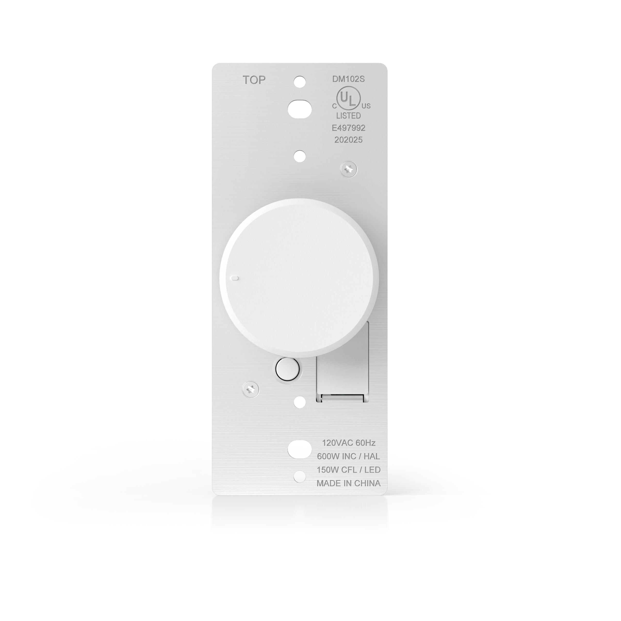 Digital Rotary Push Switch Dimmer | Single-pole, 3-Way Combination | Fade-on | Std. Size Toggle Wall Plate Included