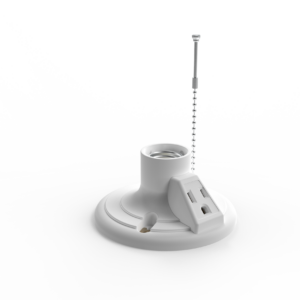 Plastic Pull Chain Ceiling Lampholder with Socket
