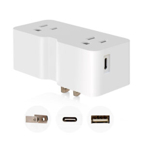 4.2 AMP USB Wall Charger Type A+C | 15 AMP Double Outlet Travel Adapter | NEMA 5-15R